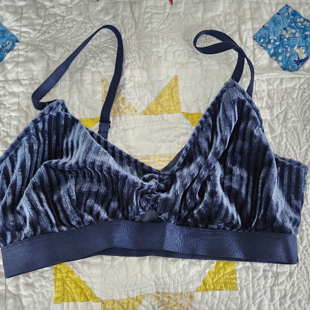 Blue Free Press Bralette Small